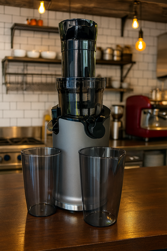 BioloMix  de Vitae – Extracteur de jus et légumes à pression froide 200 W Bonus inclus : Ebook détox 3 jours + 15 recettes de jus détox